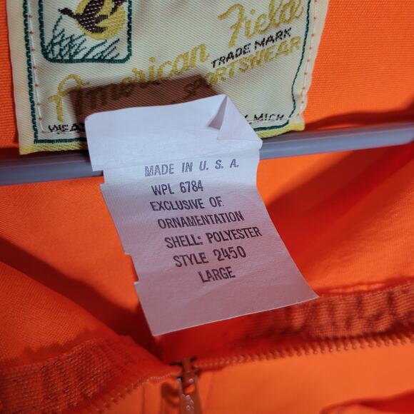 Vintage Neon Orange Coveralls by American Field Sportswear, size Large - Picture 8 of 8